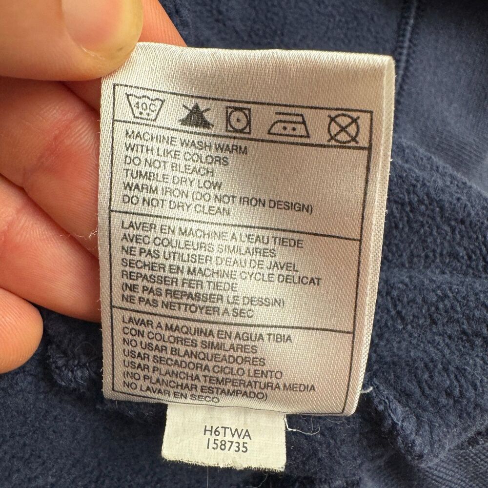 Vintage Y2K Nike Spellout Quarter Zip Pullover Sweatshirt Mens Large Navy Blue - Picture 7 of 13